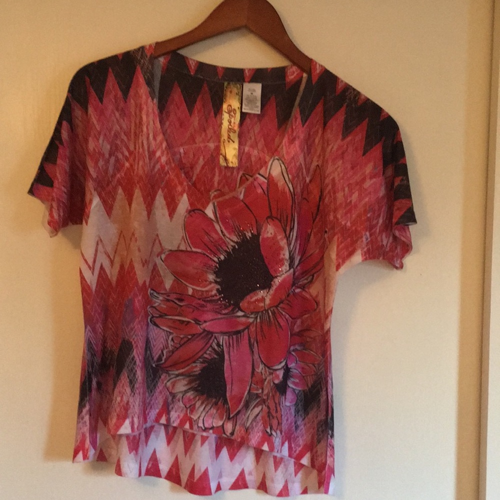 Pink floral tee by Spoiled Size Medium